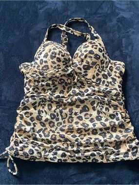 Leopard Print Bathing Suit Top